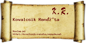 Kovalcsik Renáta névjegykártya